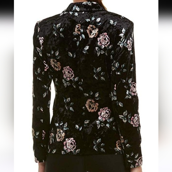 Floral Print Velvet Jacket - Picture 5 of 15